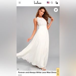 Lulus Forever and Always White Lace Maxi Dress